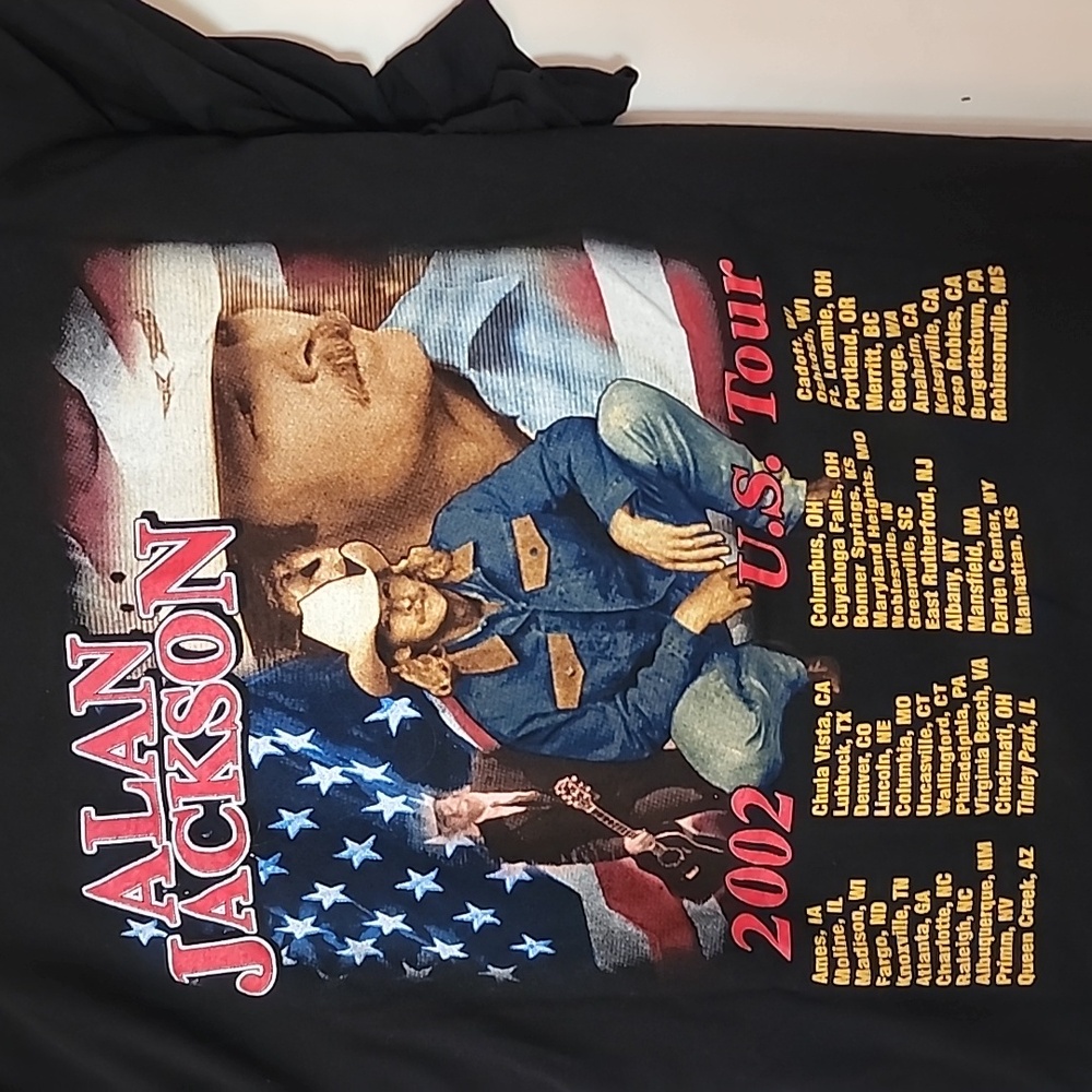 Black Alan Jackson Graphic 2002 U.S Tour Tee Size XL - Picture 5 of 6